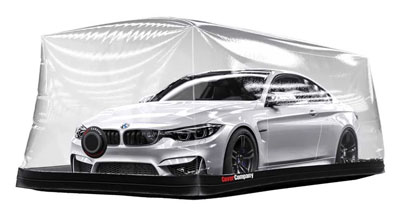 Inflatable indoor car cover bubble for garage storage